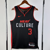 23-24 HEAT WADE #3 Black City Edition Top Quality Hot Pressing NBA Jersey (V领）