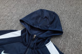 24-25 France Royal blue Hoodie Half Pull Tracksuit #F591半拉连帽
