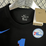 T139 76ERS HARDEN #1 Black High Quality Casual T-Shirt