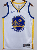 22-23 WARRIORS DURANT #35 White Top Quality Hot Pressing NBA Jersey (V领)