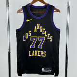 23-24 LAKERS DONCIC #77 Black City Edition Top Quality Hot Pressing NBA Jersey