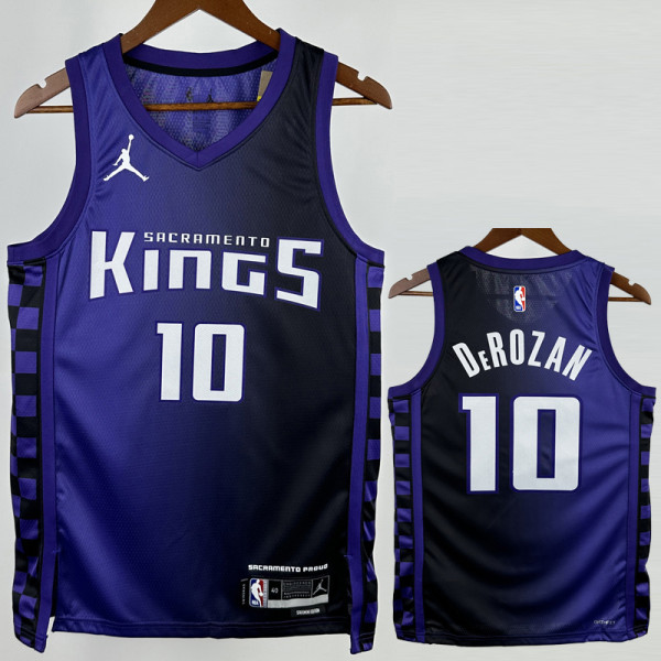 23-24 Kings DEROZAN #10 Purple Top Quality Hot Pressing NBA Jersey (Trapeze Edition)飞人版
