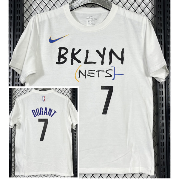 T250 Nets DURANT #7 White High Quality Casual T-Shirt