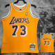 1999 LAKERS RODMAN #73 Yellow Retro Top Quality Hot Pressing NBA Jersey(圆领)