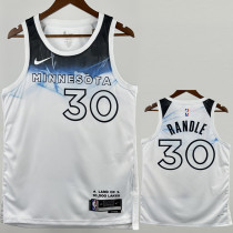24-25 Timberwolves RANDLE #30 White City Edition Top Quality Hot Pressing NBA Jersey