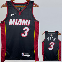 22-23 HEAT WADE #3 Black Top Quality Hot Pressing NBA Jersey (V领）