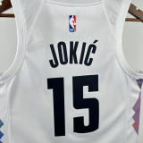 24-25 Nuggets JOKIC #15 White City Edition Top Quality Hot Pressing NBA Jersey