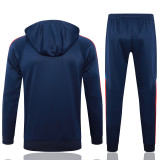 24-25 Italy Royal blue Hoodie Half Pull Tracksuit #F597半拉连帽