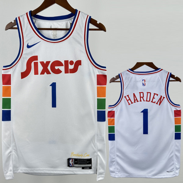 24-25 76ERS HARDEN #1 White City Edition Top Quality Hot Pressing NBA Jersey