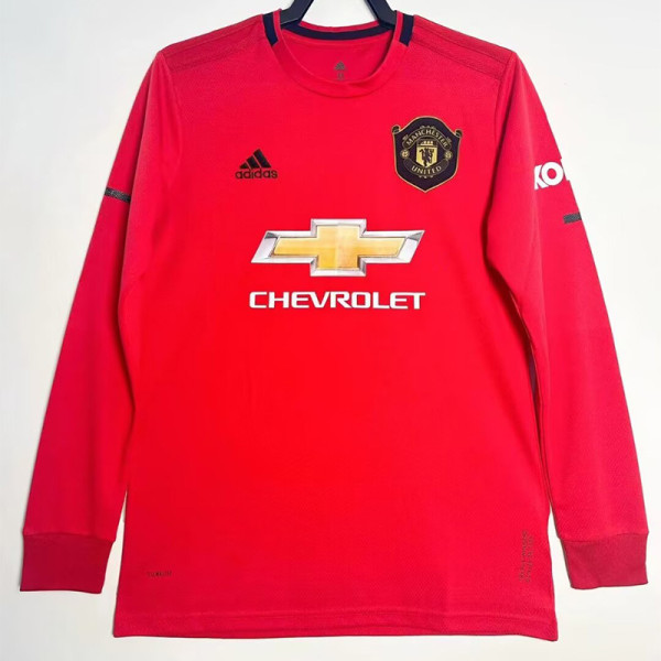 2019-2020 Man Utd Home Long Sleeve Retro Soccer Jersey (长袖)