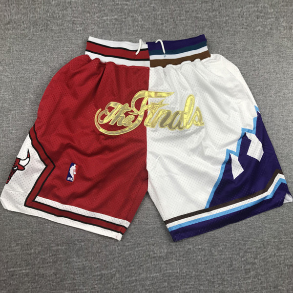 BULLS JAZZ Red White City Edition Top Quality NBA Pocket Pants #公牛拼爵士