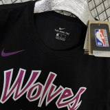T161 Timberwolves ROSE #25 Black High Quality Casual T-Shirt
