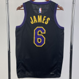 23-24 LAKERS JAMES #6 Black City Edition Top Quality Hot Pressing NBA Jersey