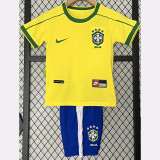 1998 Brazil Home Kids Retro Soccer Jersey