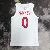 22-23 76ERS MAXEY #0 White City Edition Top Quality Hot Pressing NBA Jersey