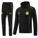 24-25 Dortmund Black Hoodie Jacket Tracksuit #02
