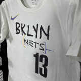 T251 Nets HARDEN #13 White High Quality Casual T-Shirt