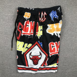 BULLS Black City Edition Top Quality NBA Pocket Pants #公牛涂鸦