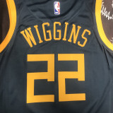 2018 WARRIORS WIGGINS #22 Black Gray Top Quality Hot Pressing NBA Jersey