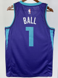 2019-20 HORNETS BALL #1 Blue CHA Top Quality Hot Pressing NBA Jersey (Trapeze Edition) 飞人版