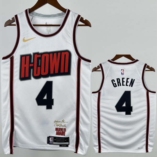 24-25 ROCKETS GREEN #4 White City Edition Top Quality Hot Pressing NBA Jersey