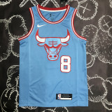 BULLS LAVINE #8 Blue Top Quality Hot Pressing NBA Jersey