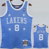 2004-05 LAKERS BRYANT #8 Sky Blue Retro Top Quality Hot Pressing NBA Jersey(圆领）