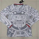 1998 Mexico Away White Long Sleeve Retro Soccer Jersey (长袖) 带小字