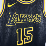 LAKERS REAVES #15 Black Top Quality Hot Pressing NBA Jersey(蛇纹)