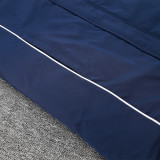 24-25 Royal Blue Hooded Windbreaker Fabric Cotton Coat #G229光板