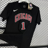 T160 BULLS ROSE #1 Black High Quality Casual T-Shirt