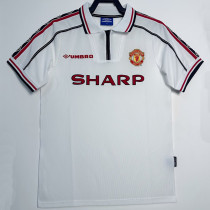 1998 Man Utd White Retro Retro Soccer Jersey