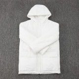24-25 Man City White Hooded Windbreaker Fabric Cotton Coat #G240(绿彪标)