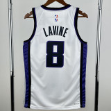 23-24 Kings LAVINE #8 White Top Quality Hot Pressing NBA Jersey