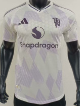 25-26 Man Utd White Purple Player Version Soccer Jersey
