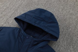 24-25 Marseille Royal Blue Hooded Windbreaker Fabric Cotton Coat #G245(白标)