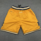 Michigan Yellow City Edition Top Quality NBA Pocket Pants * 密歇根