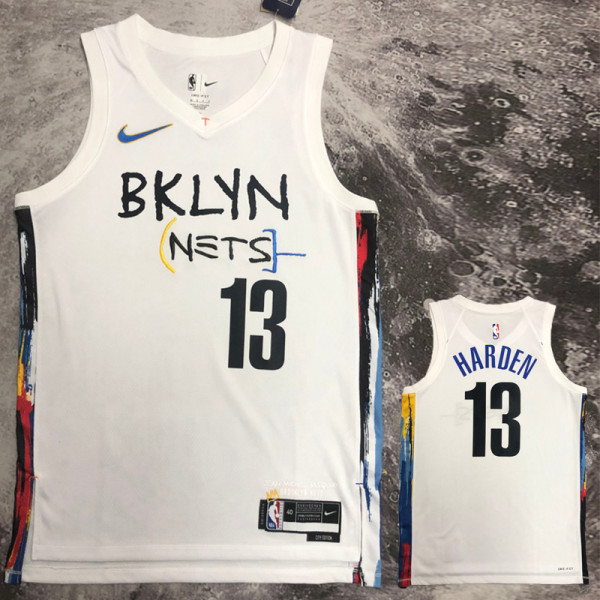 22-23 NETS HARDEN #13 White City Edition Top Quality Hot Pressing NBA Jersey