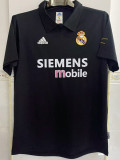 2002-2003 RMA Away Black Retro Soccer Jersey