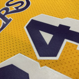 1997 LAKERS O’NEAL #34 Yellow Retro Top Quality Hot Pressing NBA Jersey(圆领)