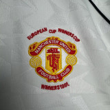 1990-1991 Man Utd White Retro Soccer Jersey