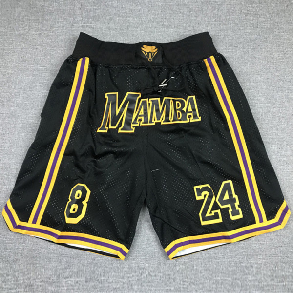 Lakers Mamba Black City Edition Top Quality NBA Pocket Pants *湖人曼巴