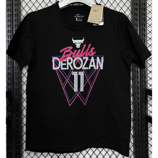 T166 BULLS DEROZAN #11 Black High Quality Casual T-Shirt