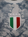 24-25 Italy Grey White Special Edition Player Version Soccer Jersey