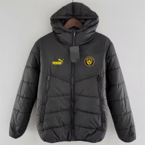 24-25 Man City Black Hooded Cotton Coat #棉衣