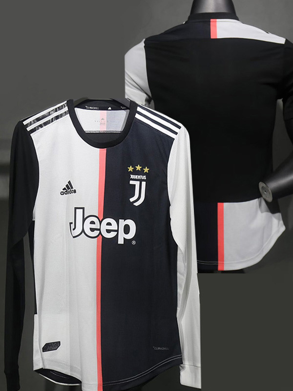 2019-2020 JUV Home Player Version 长袖球员 Long Sleeve Retro Soccer Jersey