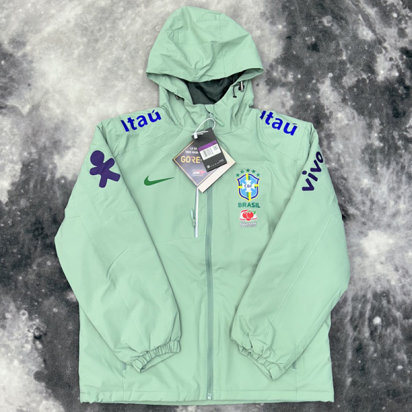 24-25 Brazil Velvet Thickened warm Green Outdoor Jackets #103加绒冲锋衣