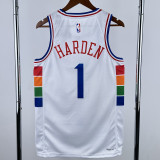 24-25 76ERS HARDEN #1 White City Edition Top Quality Hot Pressing NBA Jersey