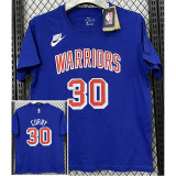 T184 Warriors CURRY #30 Blue High Quality Casual T-Shirt