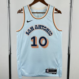 24-25 SA Spurs SOCHAN #10 Light blue City Edition Top Quality Hot Pressing NBA Jersey